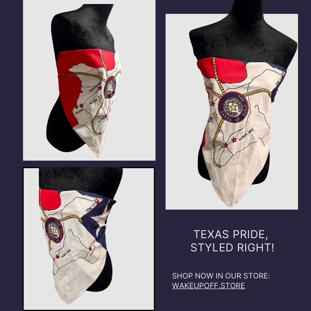 Texas Map Scarf Top – Vintage-Inspired Bandeau