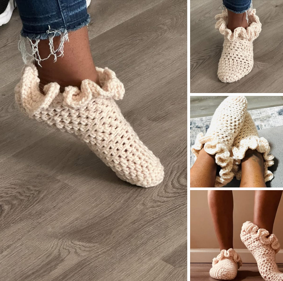 Cozy Crocheted Ruffle Socks